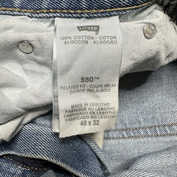 Levis 505 Relaxed Fit Jeans Mens 40X32 Blue Straight Denim Medium Wash - Picture 11 of 12